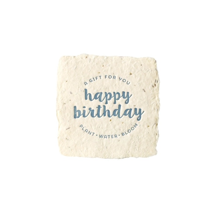 Happy Birthday Petite Wildflower Handmade Paper Letterpress