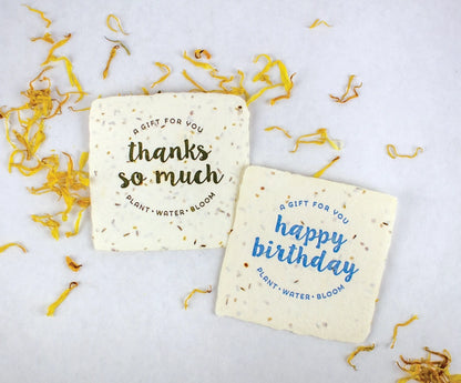 Thank You Petite Wildflower Handmade Paper Letterpress